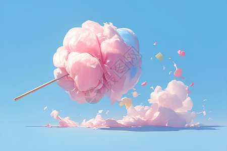 蓬松的粉色棉花糖背景图片