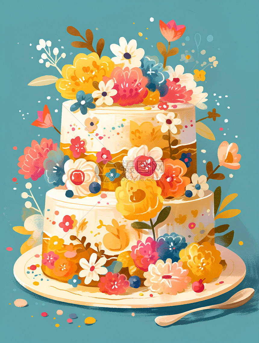 菊花蛋糕图片