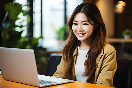 职业女性在家办公背景图片