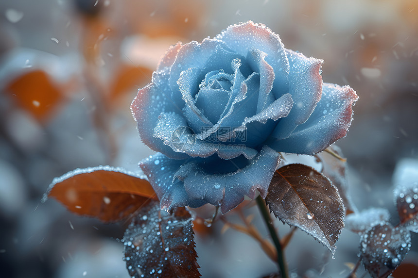 户外美丽的蓝玫瑰图片