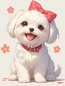 美的中央空调甜美的小狗插画