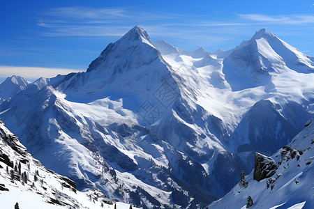 冰雪皑皑的高山背景