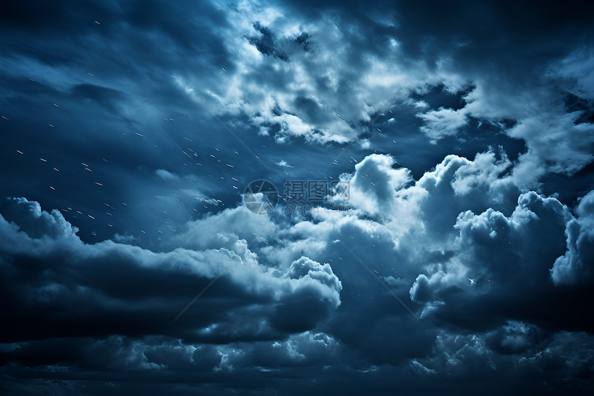 夜空的风暴云层图片