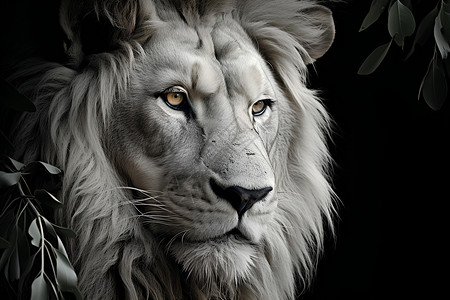 凶猛的狮子狮子黑白高清图片