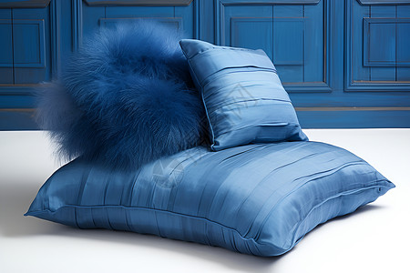 淡蓝色枕头背景图片