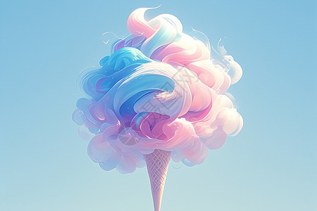 冷饮热饮冰淇淋的幻想插画