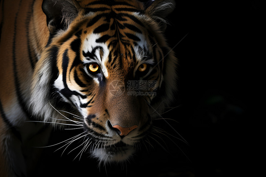 黑暗中的老虎图片