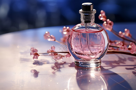 粉色瓶子瓶子中的香水背景