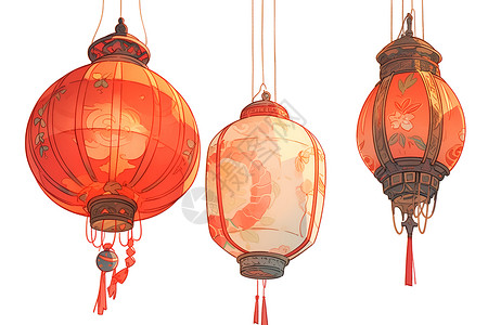 中国传统灯笼背景图片