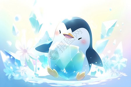 快乐的小企鹅背景图片