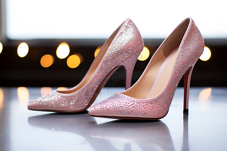 粉色高跟鞋时尚闪耀高清图片