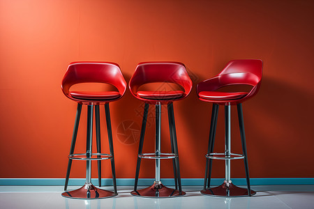 三把红色的椅子高清图片
