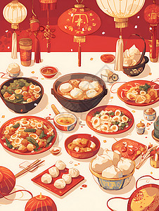 春节盛宴背景图片