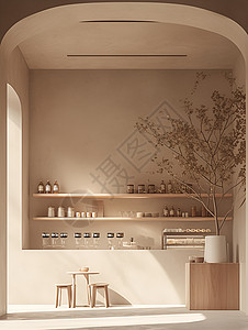 清新雅致的茶馆背景图片