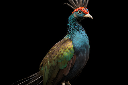 羽毛丰盈的彩色鸟儿背景图片