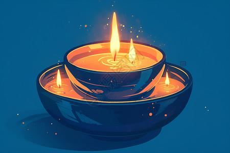 静心冥想漂浮蜡烛的碗背景图片
