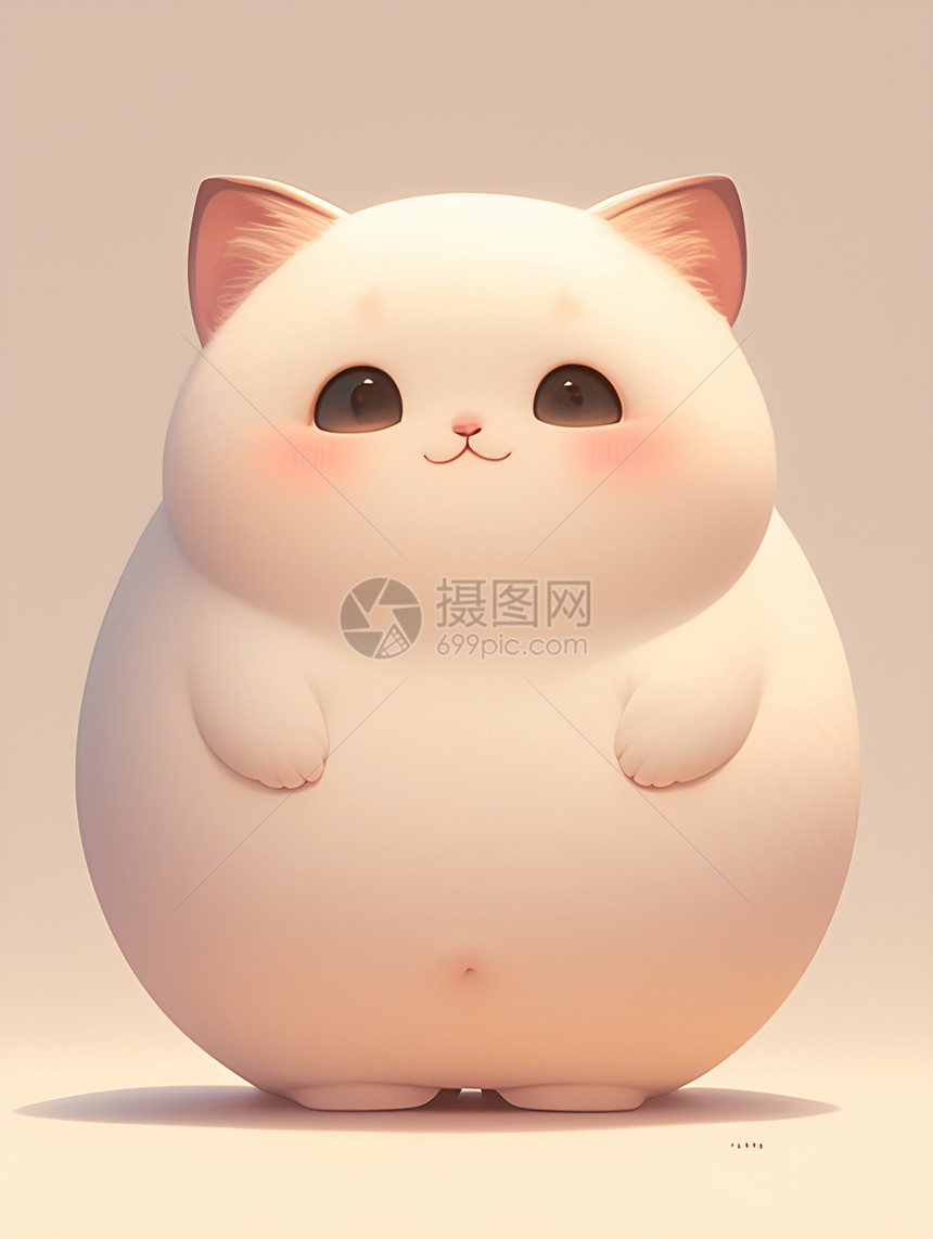 大肚子的可爱猫咪图片