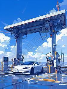 自动化的加油站背景图片