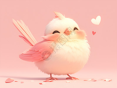 梦幻的粉色小鸟背景图片