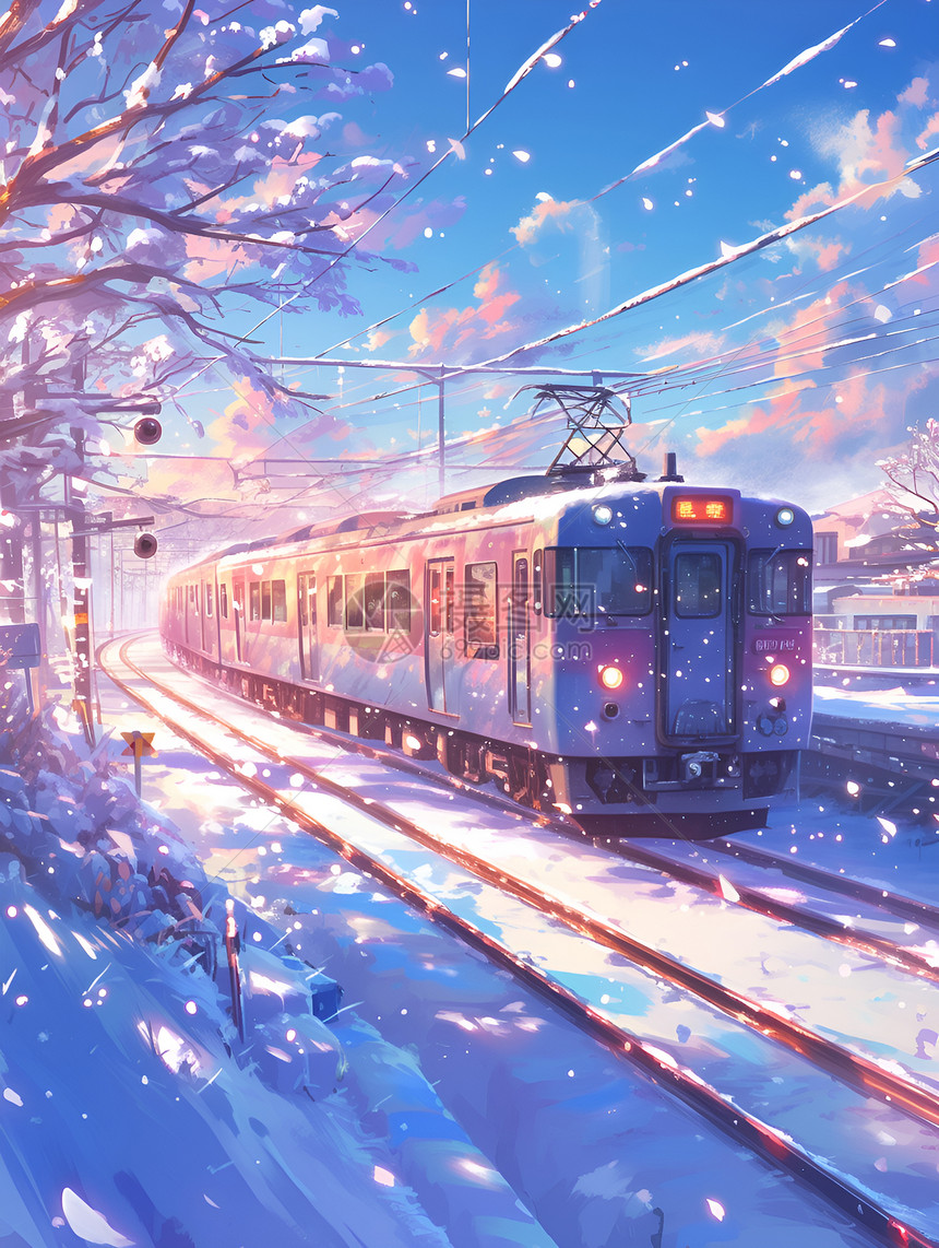 冬季户外的列车图片