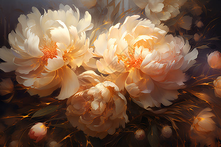 黄牡丹花卉背景图片