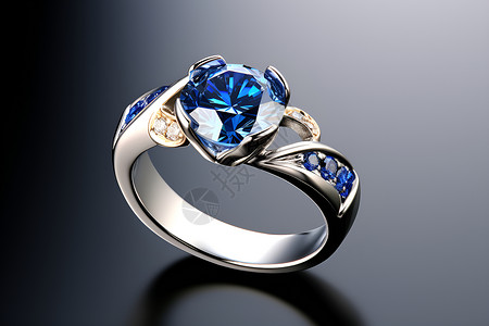蓝宝石戒指浪漫一克拉高清图片