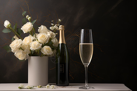 艺术玫瑰盛放香槟玫瑰的艺术背景