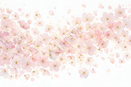 盘中花儿春天的粉色花朵插画