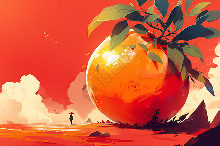 巨大橙子背景图片