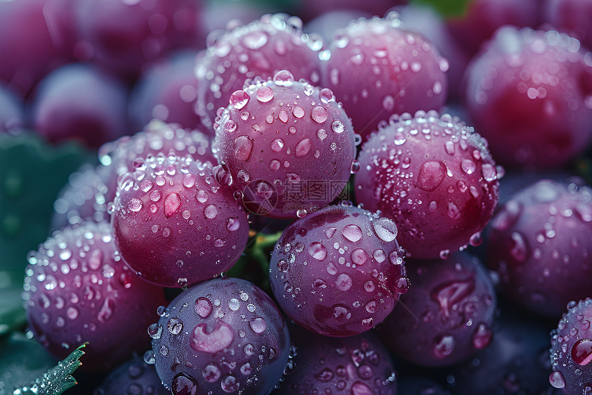 葡萄果实上的水滴图片