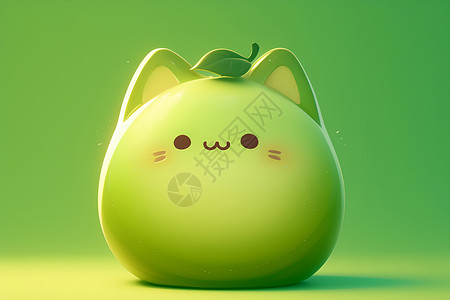 草地上的绿色猫咪高清图片