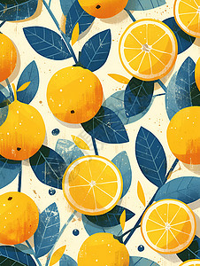 橙子水果酸甜水果的活力与新鲜感插画