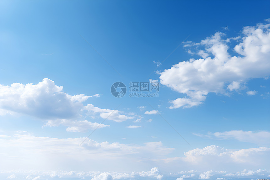 天空中飘着白云图片