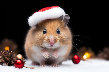 可爱的圣诞老鼠背景图片
