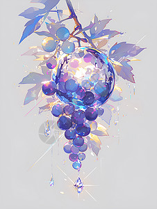 水晶般透明的葡萄高清图片