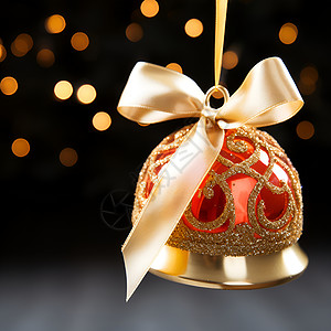 圣诞装饰的铃铛背景图片