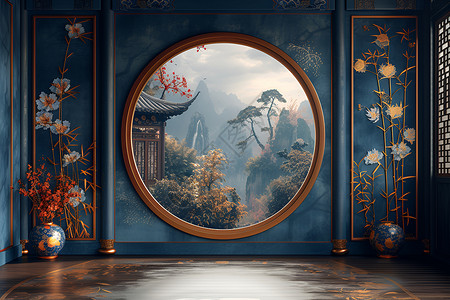 中国风典雅舞台背景图片