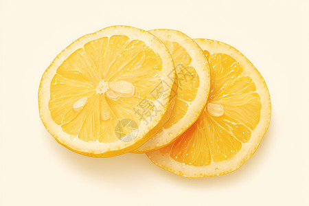 新鲜柠檬切片柠檬之光插画