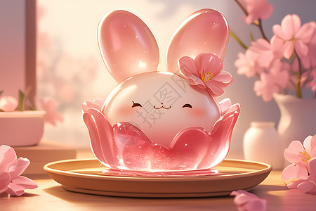 可爱的粉红兔子高清图片