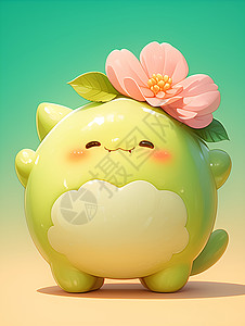 红糖麻糍仙气十足的绿色麻糍插画
