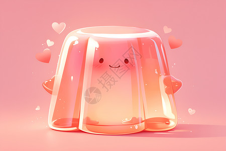可爱果冻边框半透明的果冻插画
