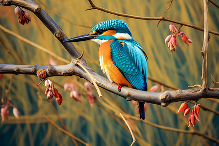 一只多彩的鸟背景图片