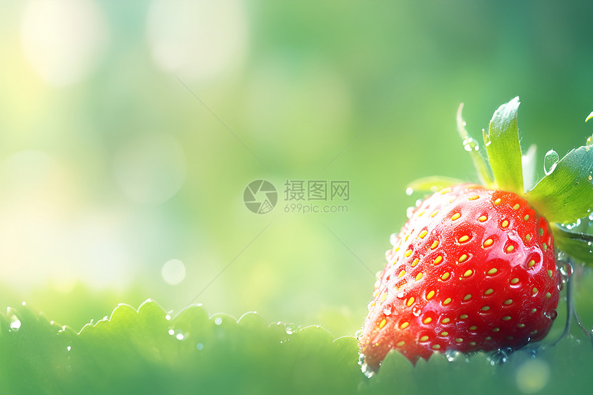 润泽多水的草莓图片