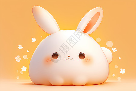 可爱的白兔背景图片