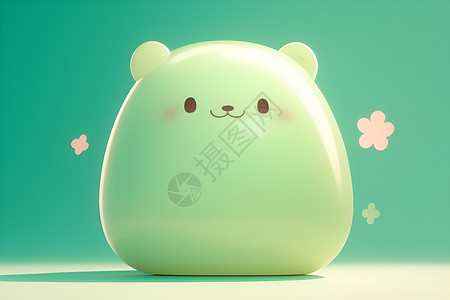 萌萌鸭微信表情可爱的绿色小熊插画