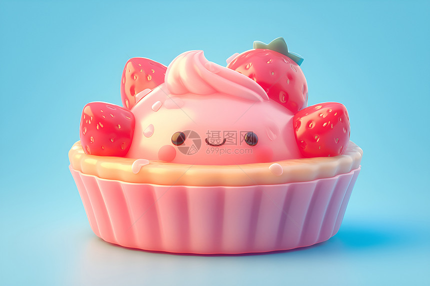 甜美的草莓蛋糕图片