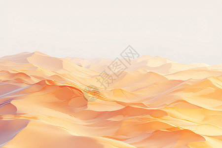 库木塔格沙漠沙漠中的沙丘插画