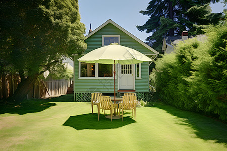绿色的屋子背景图片