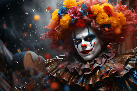 色彩缤纷的小丑背景图片