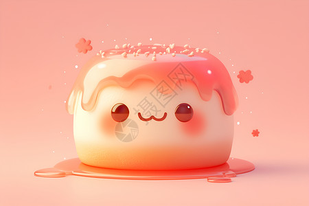 甜蜜的粉色果冻蛋糕背景图片